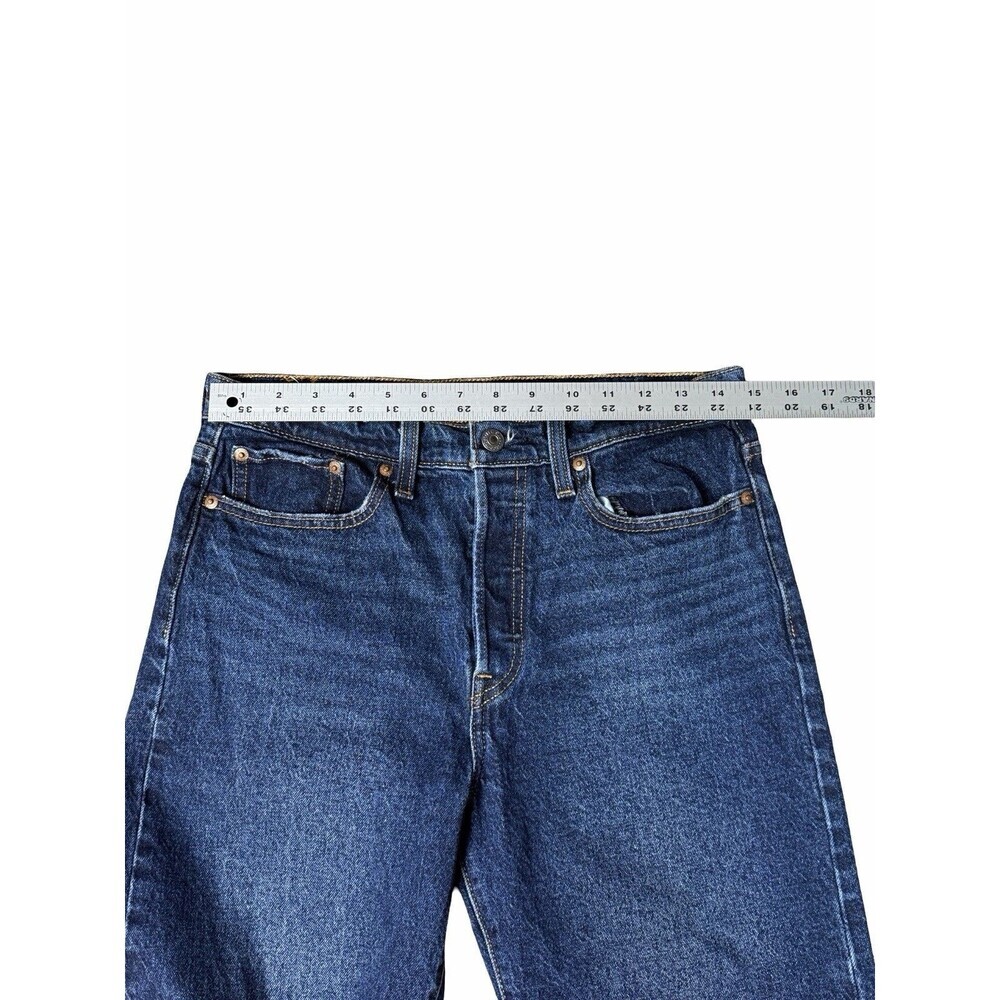 Levi’s Wedgie Straight Jeans Big E Dark Wash Blue Stretch Women’s Size 29 X28 - Picture 6 of 15